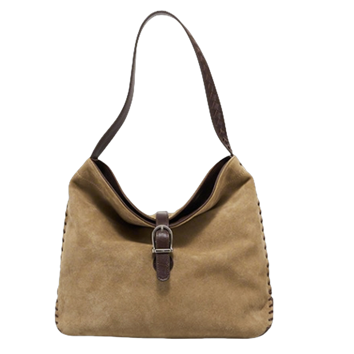 Suede single shoulder large capacity bag, large lazy hobo tote women's bag