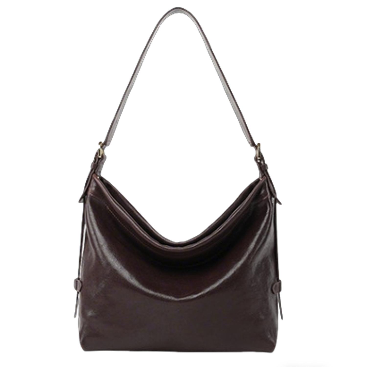 New leather tote bag with large capacity single shoulder diagonal cross bag for women