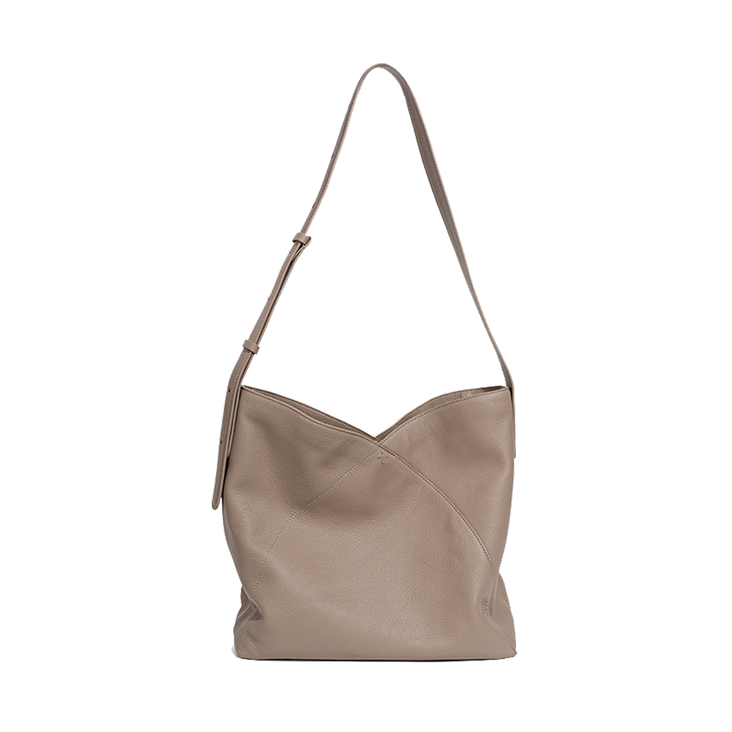 Wandering bag, large niche shoulder bag, large capacity commuting bag, leather diagonal cross bag - 图片 2