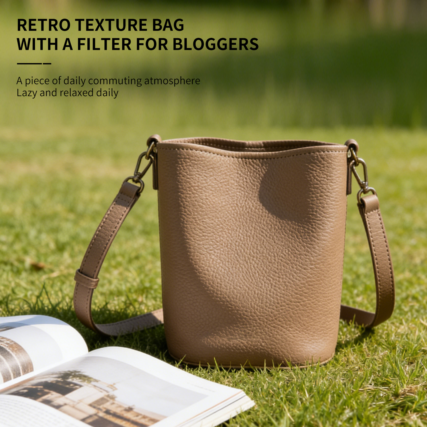Simple soft cowhide mini bucket bag, small crossbody women's bag, shoulder bag - 图片 4