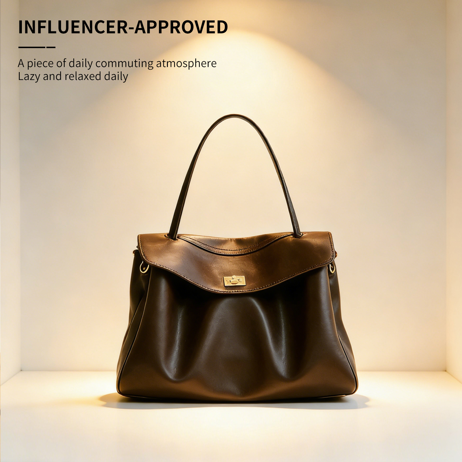 Lazy style retro single shoulder armpit bag, large new commuter crossbody handbag