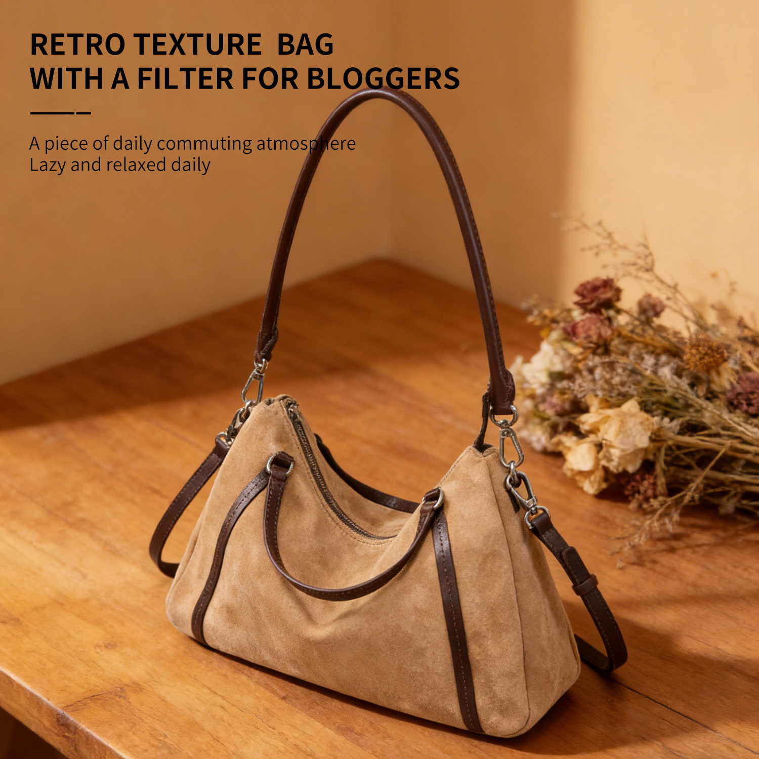 First layer frosted cowhide Boston pillow bag, new genuine leather large capacity bowling bag, versatile single shoulder crossbody bag - 图片 2