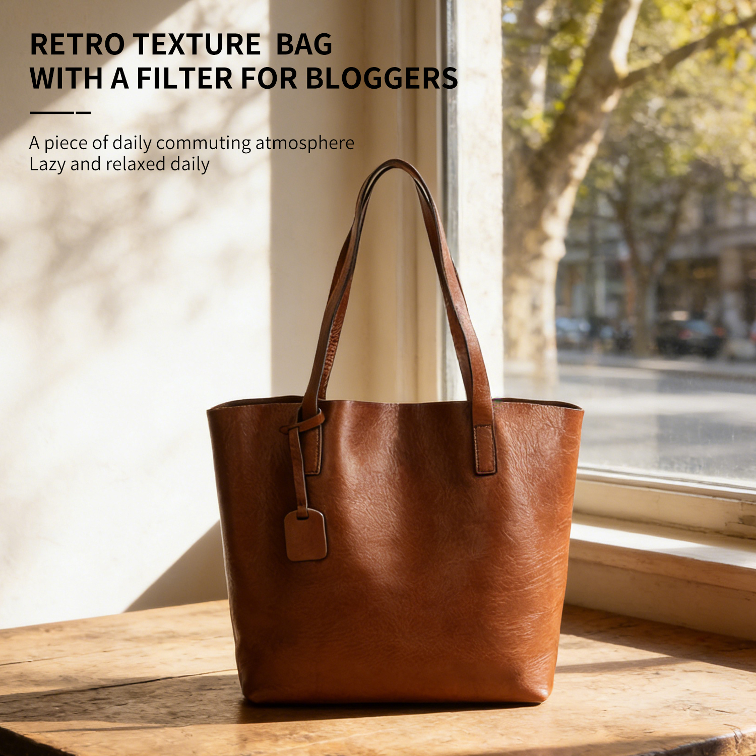 Valentine's Day gift bucket bag, women's genuine leather armpit shoulder bag, retro commuting vegetable tanned cowhide bag - 图片 2