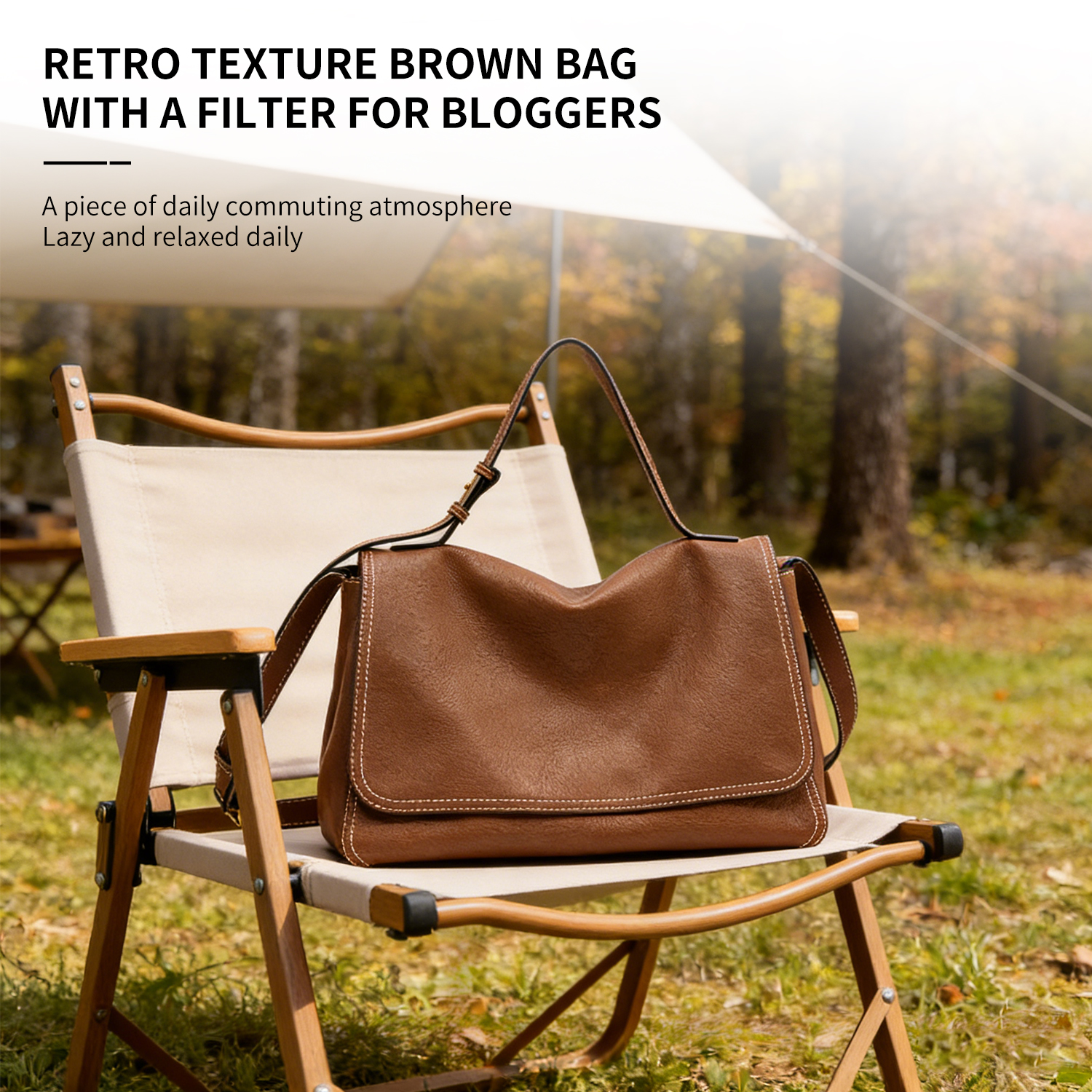 New large capacity niche commuting briefcase, one shoulder hand-held women's bag, caramel brown