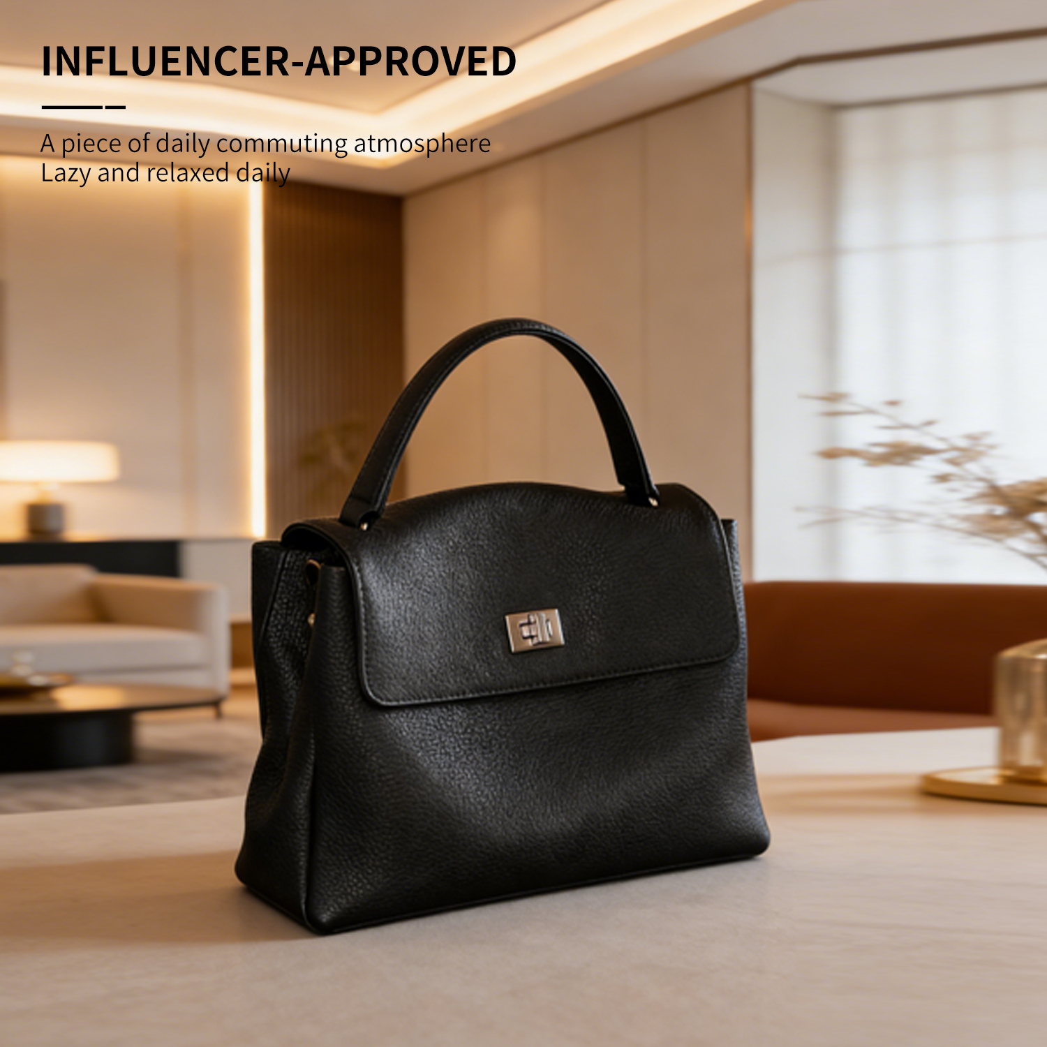 Top layer Togo leather handbag, large capacity mailman bag, commuting shoulder bag, women's bag - 图片 2