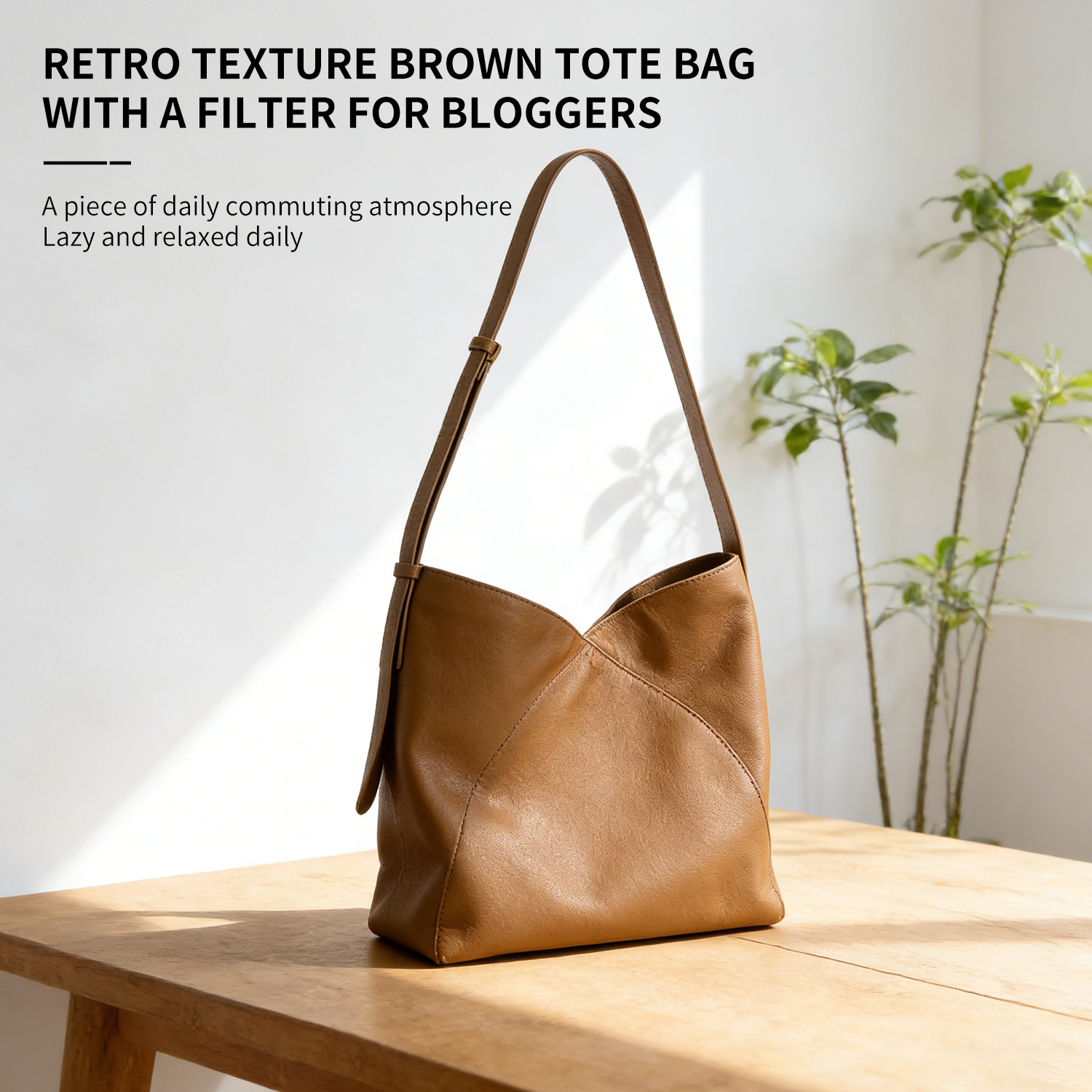 Wandering bag, large niche shoulder bag, large capacity commuting bag, leather diagonal cross bag