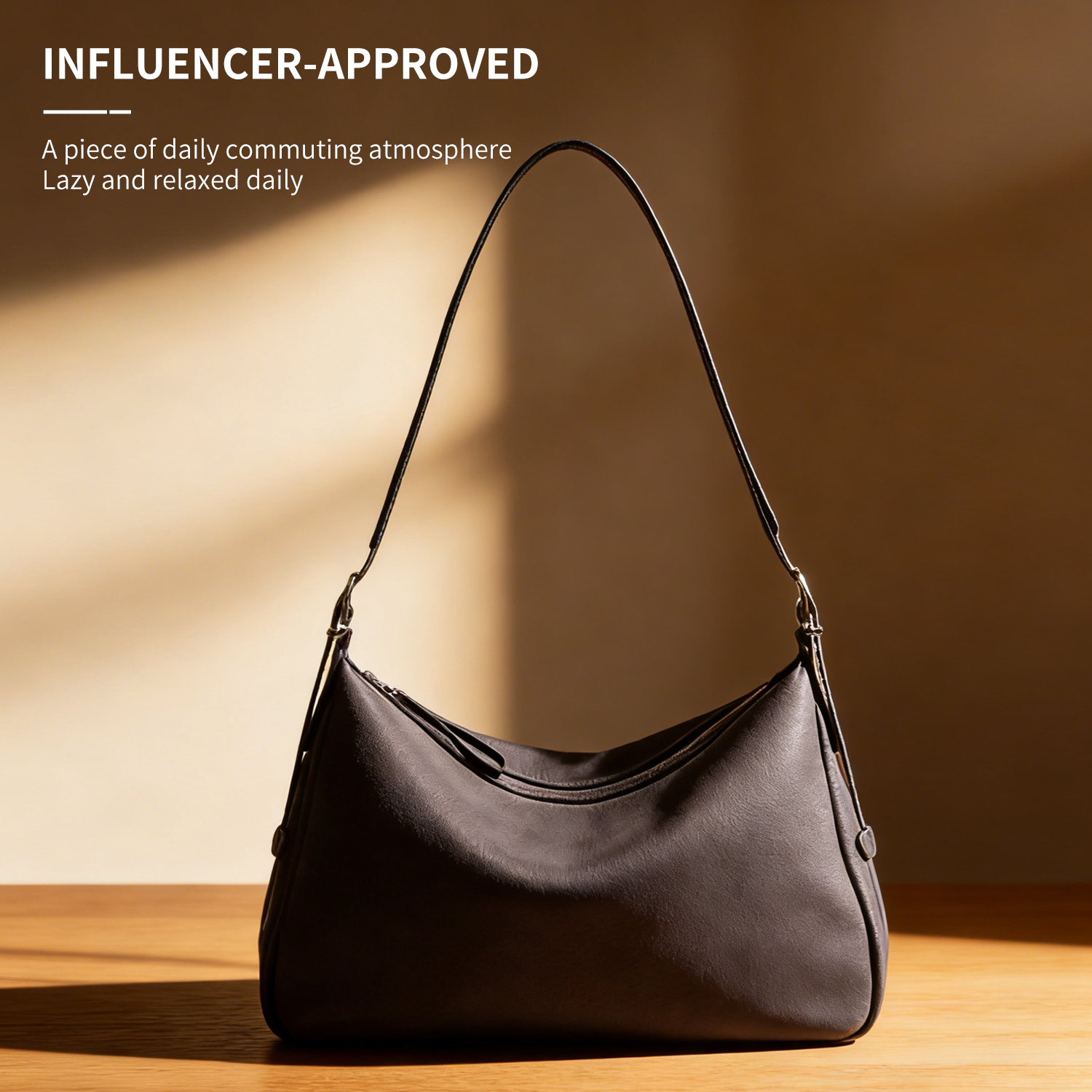 Genuine leather tote bag for women, 2026 new autumn and winter large capacity commuting shoulder bag, versatile crossbody bag - 图片 2