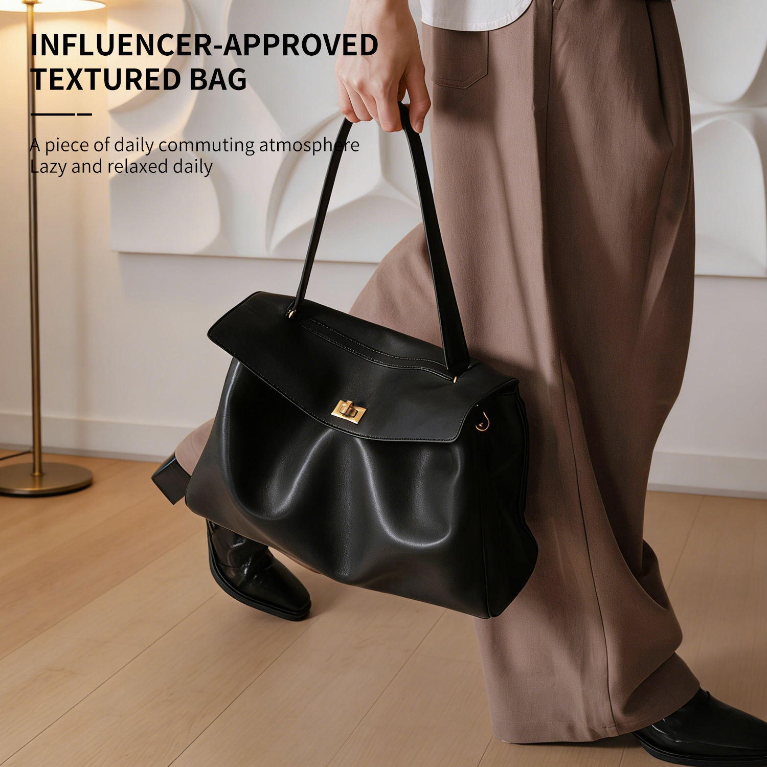 Lazy style retro single shoulder armpit bag, large new commuter crossbody handbag - 图片 4