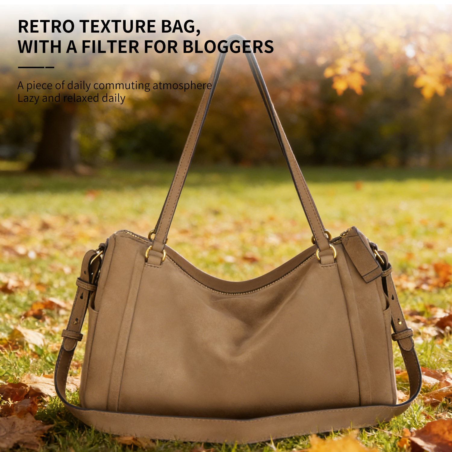 Head layer cowhide shoulder bag, large capacity commuting bag, cowhide leather travel handbag, women's travel bag - 图片 3
