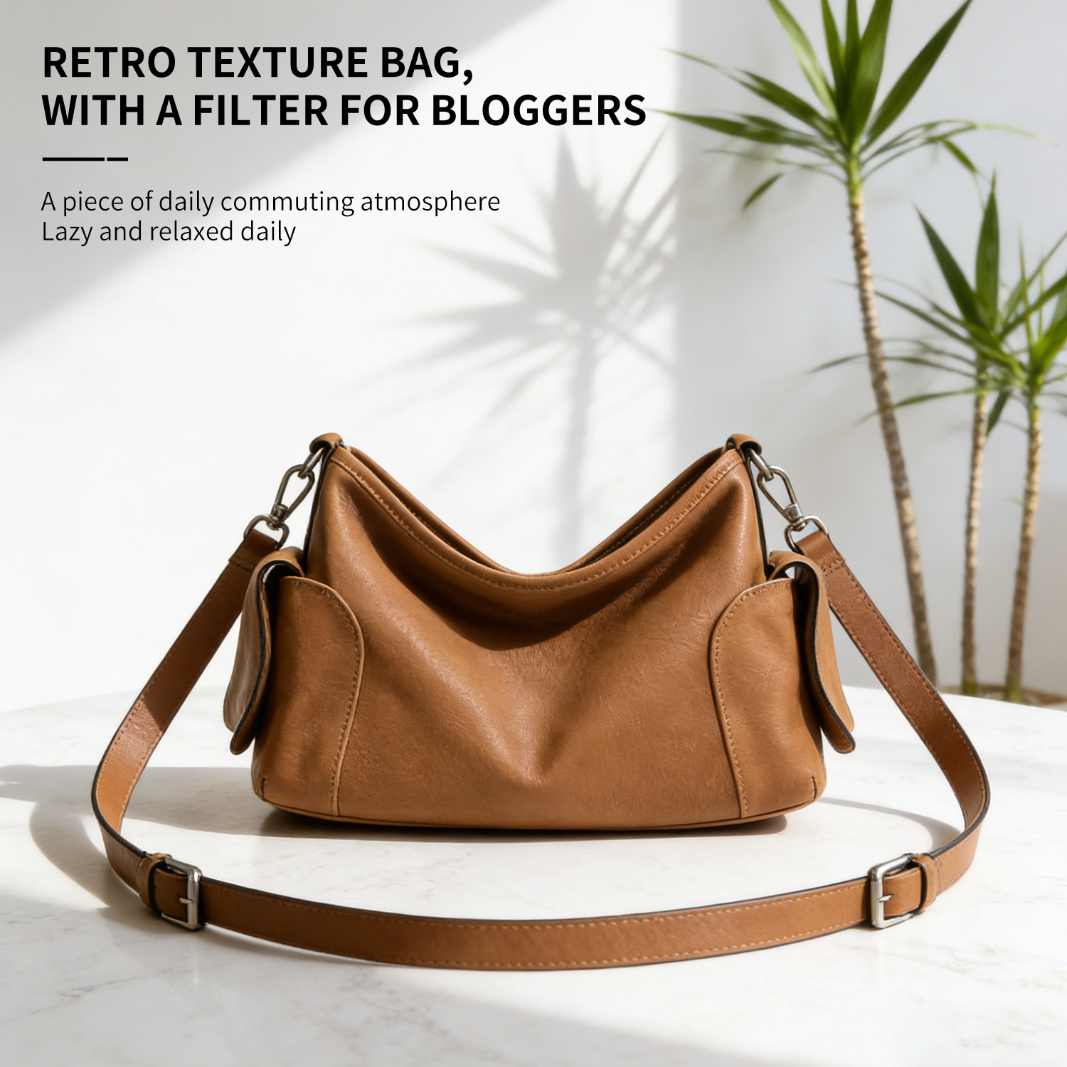 Women's bag, Zhixing briefcase, vegetable tanned cowhide shoulder bag, large capacity unisex bag - 图片 3