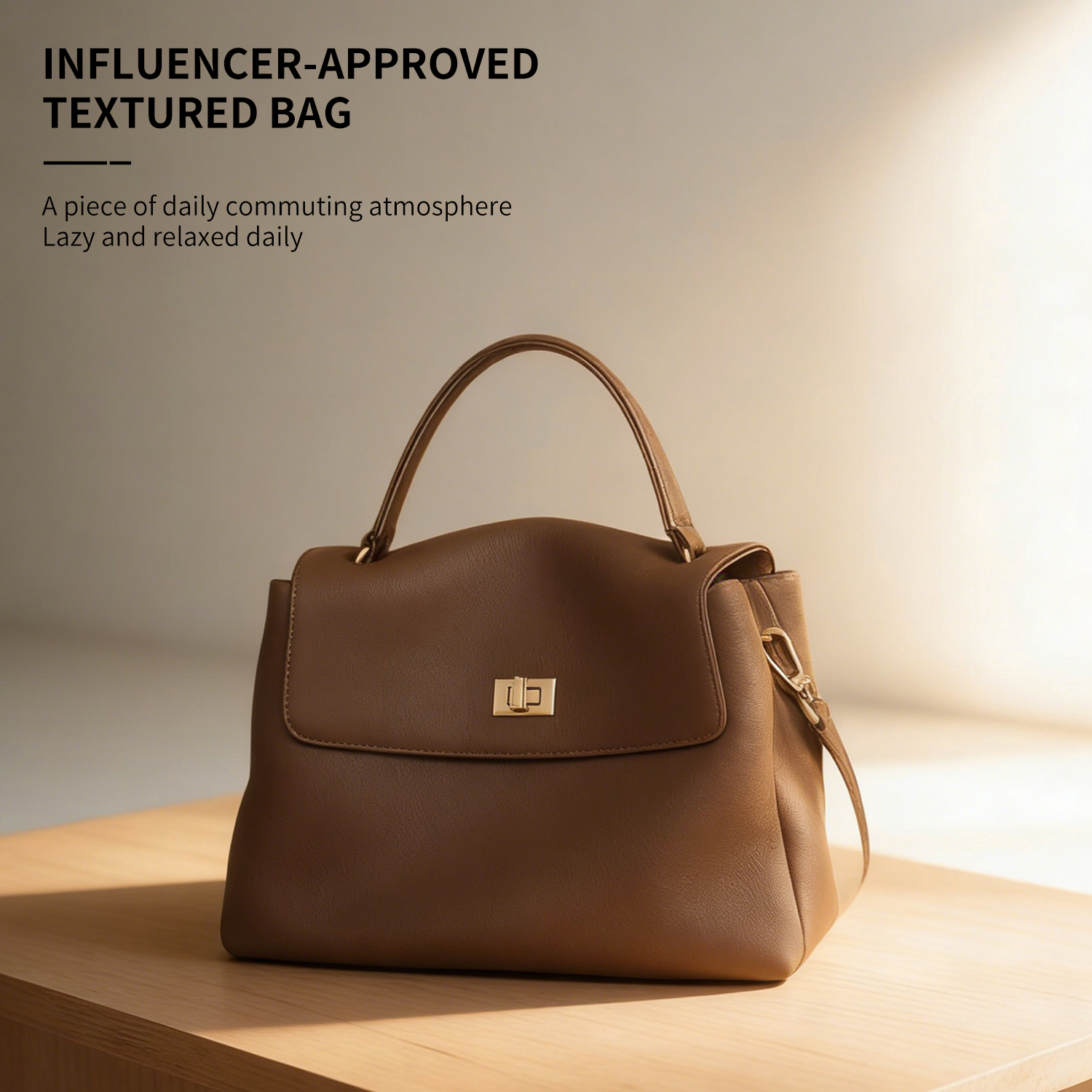 Top layer Togo leather handbag, large capacity mailman bag, commuting shoulder bag, women's bag