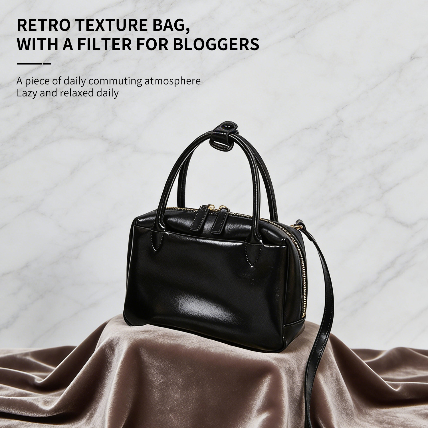 Simple temperament, soft cowhide Boston bag, small square bag for women, 2026 new genuine leather retro single shoulder crossbody bag for women - 图片 4