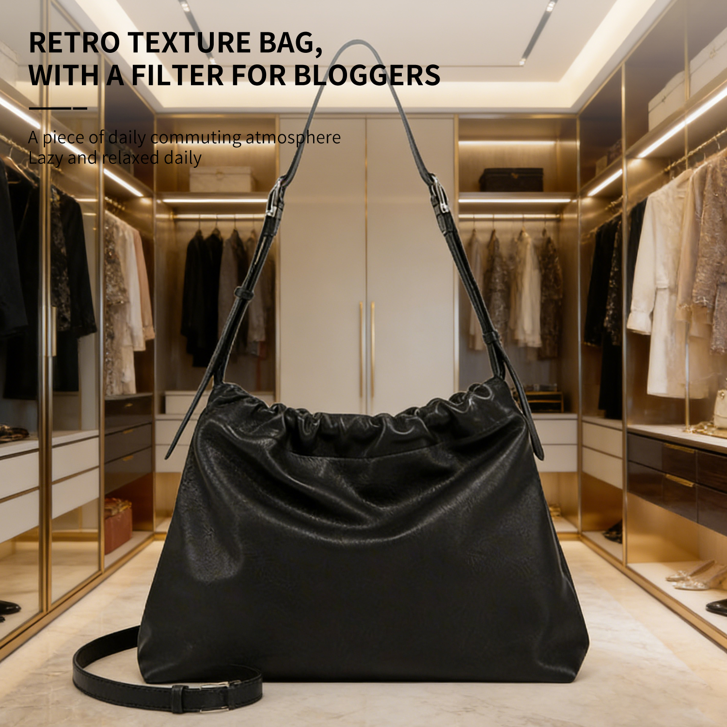 First layer cowhide new single shoulder diagonal span simple bucket tote women's bag - 图片 4