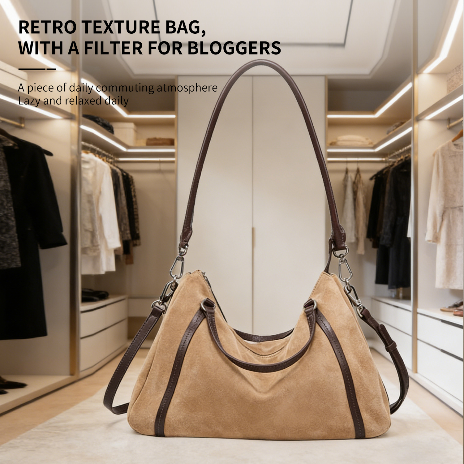 First layer frosted cowhide Boston pillow bag, new genuine leather large capacity bowling bag, versatile single shoulder crossbody bag - 图片 4