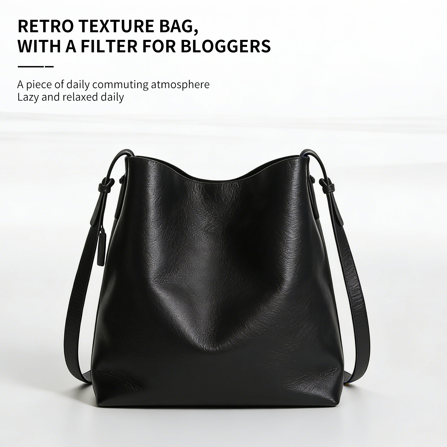 Valentine's Day gift bucket bag, women's genuine leather armpit shoulder bag, retro commuting vegetable tanned cowhide bag - 图片 4