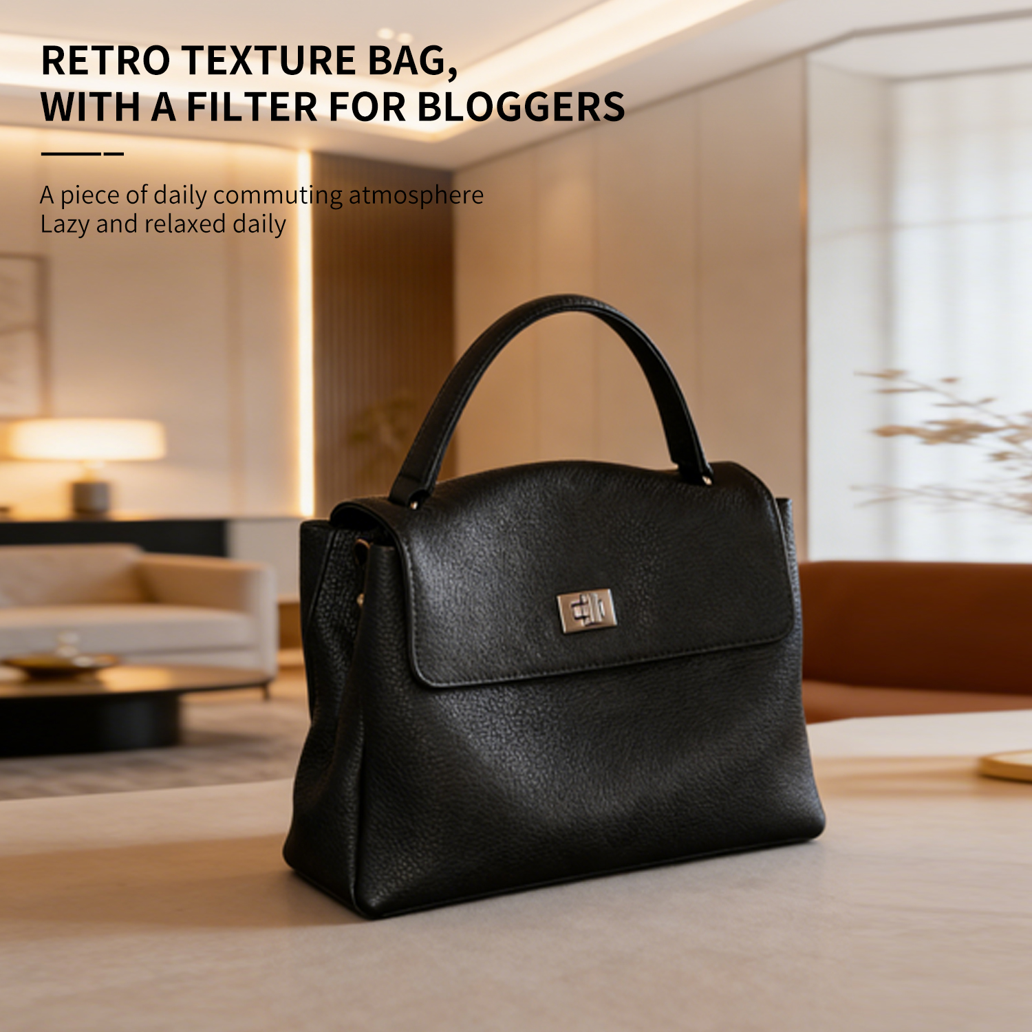 Top layer Togo leather handbag, large capacity mailman bag, commuting shoulder bag, women's bag - 图片 4