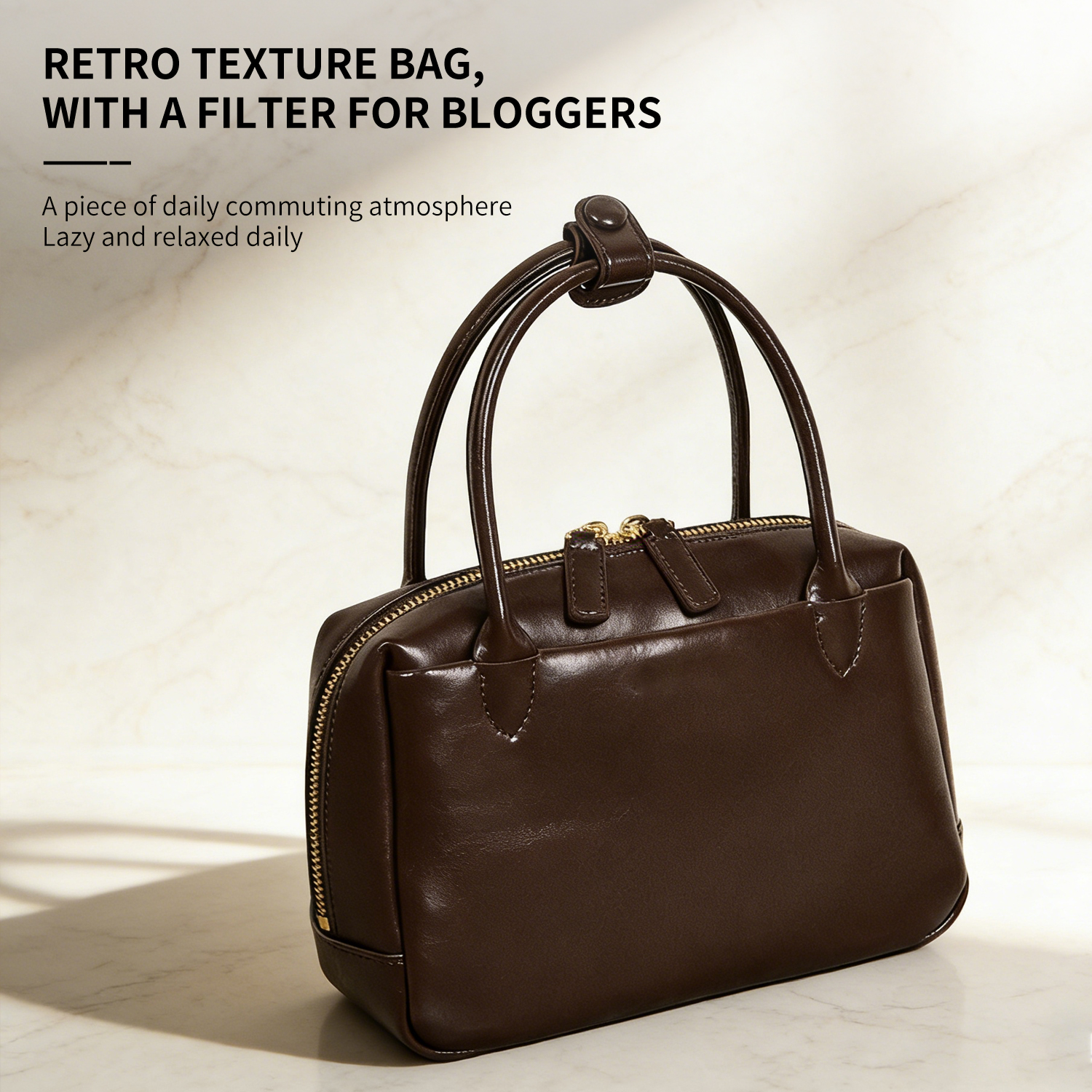 Simple temperament, soft cowhide Boston bag, small square bag for women, 2026 new genuine leather retro single shoulder crossbody bag for women - 图片 5