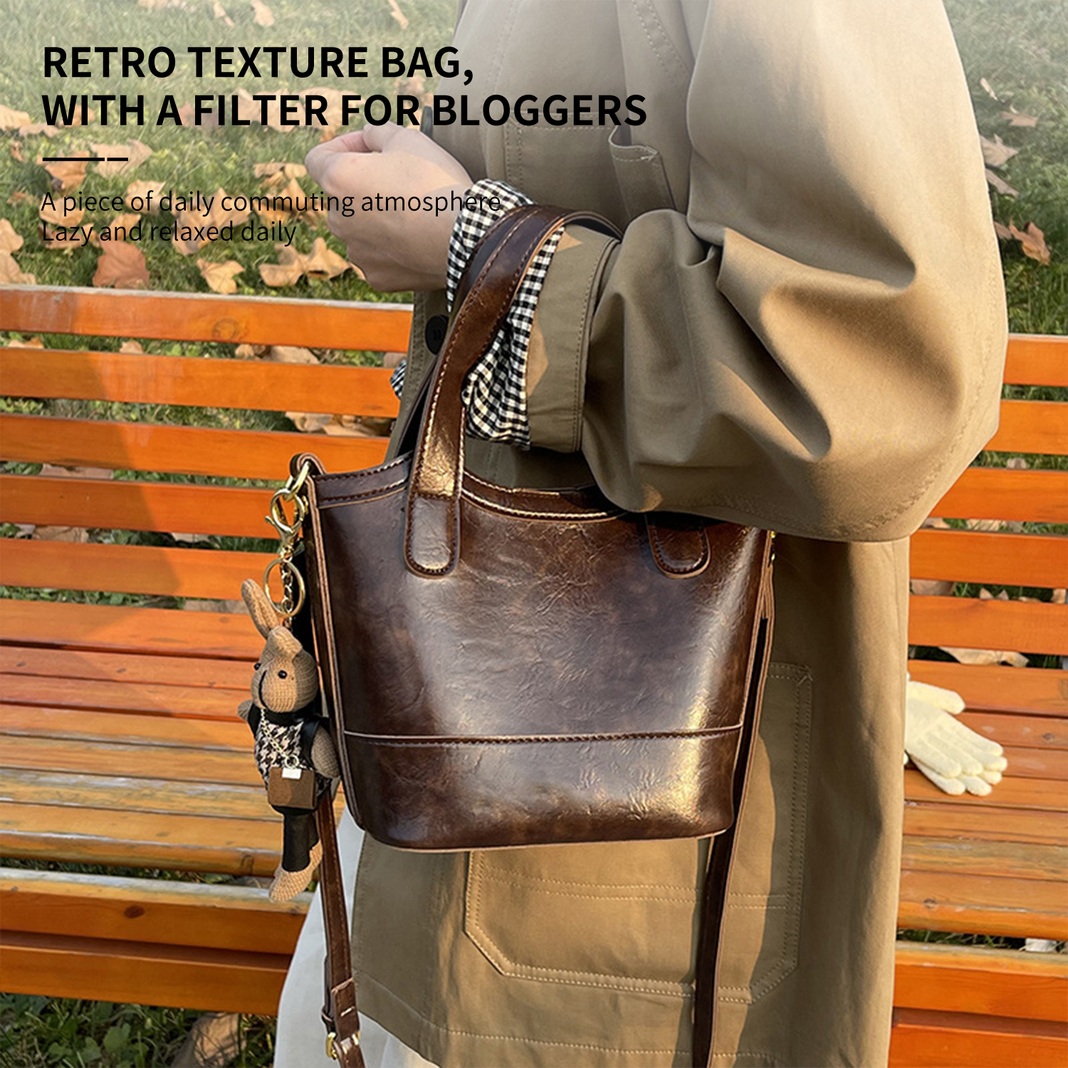 Soft Leather Women's Shoulder Bag Mid-Age Mom Bag Autumn/Winter - 图片 2