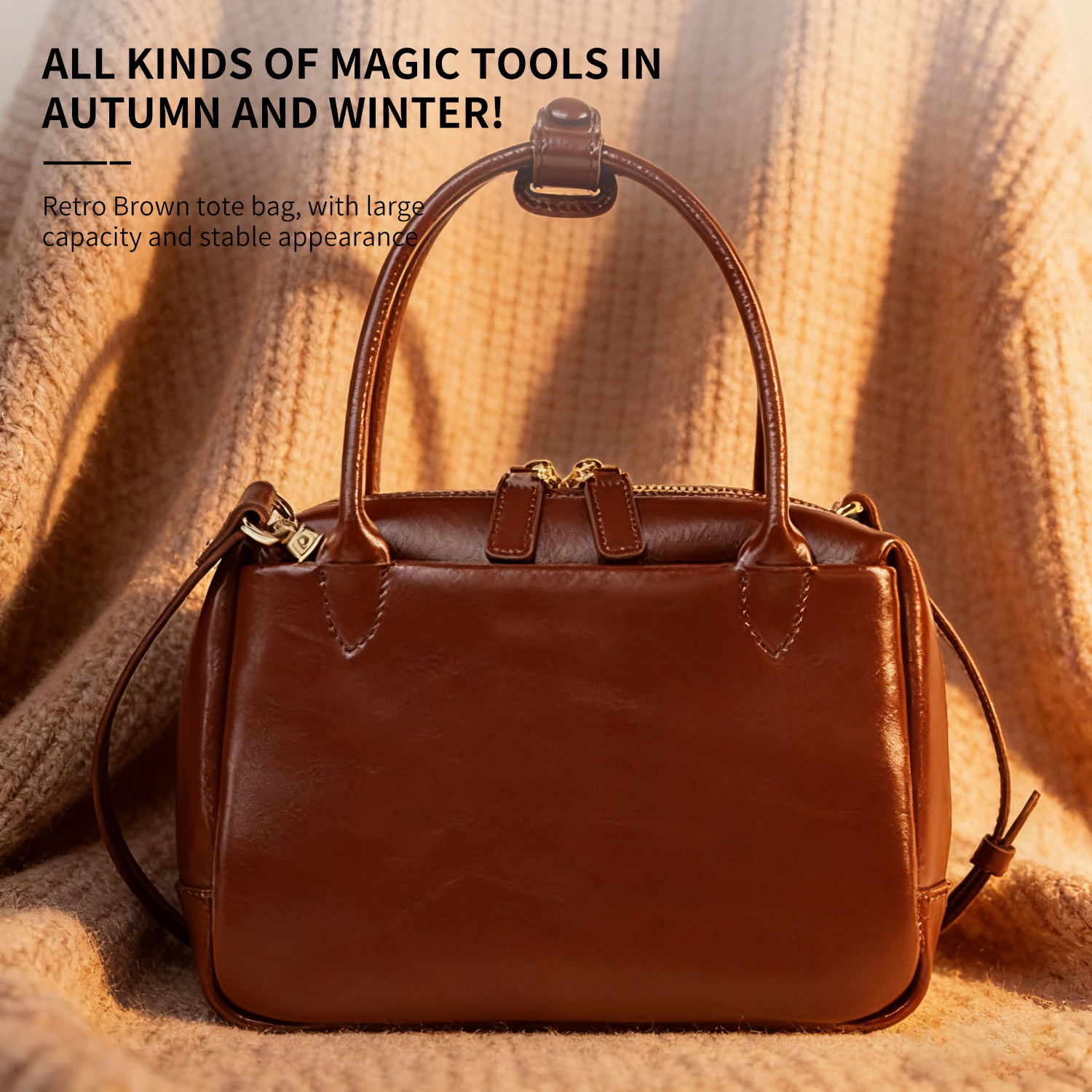 Simple temperament, soft cowhide Boston bag, small square bag for women, 2026 new genuine leather retro single shoulder crossbody bag for women - 图片 6