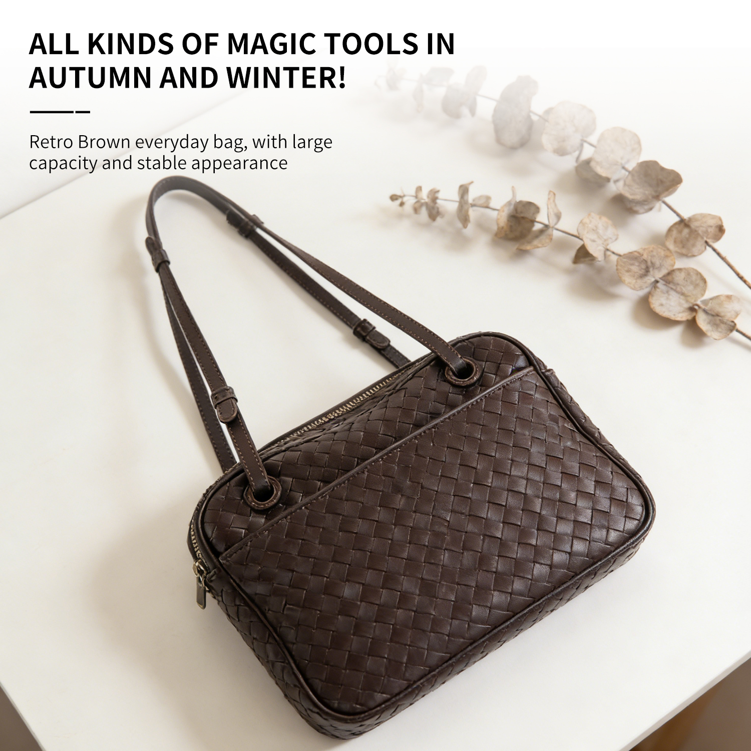 Sheepskin hand woven pillow tote bag, new single shoulder crossbody women's bag - 图片 6