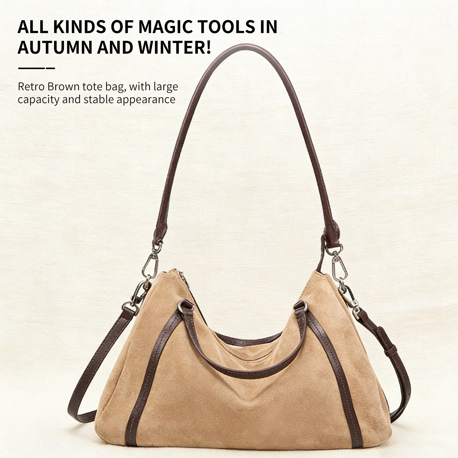 First layer frosted cowhide Boston pillow bag, new genuine leather large capacity bowling bag, versatile single shoulder crossbody bag - 图片 5