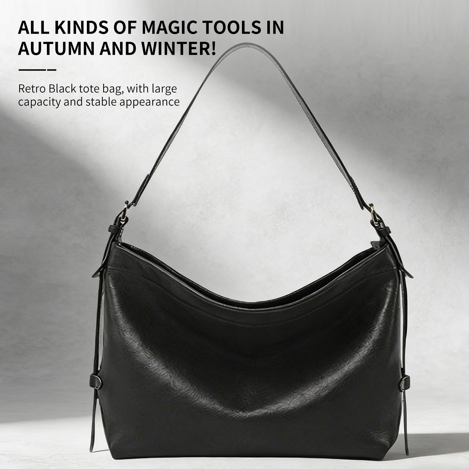 New leather tote bag with large capacity single shoulder diagonal cross bag for women - 图片 5