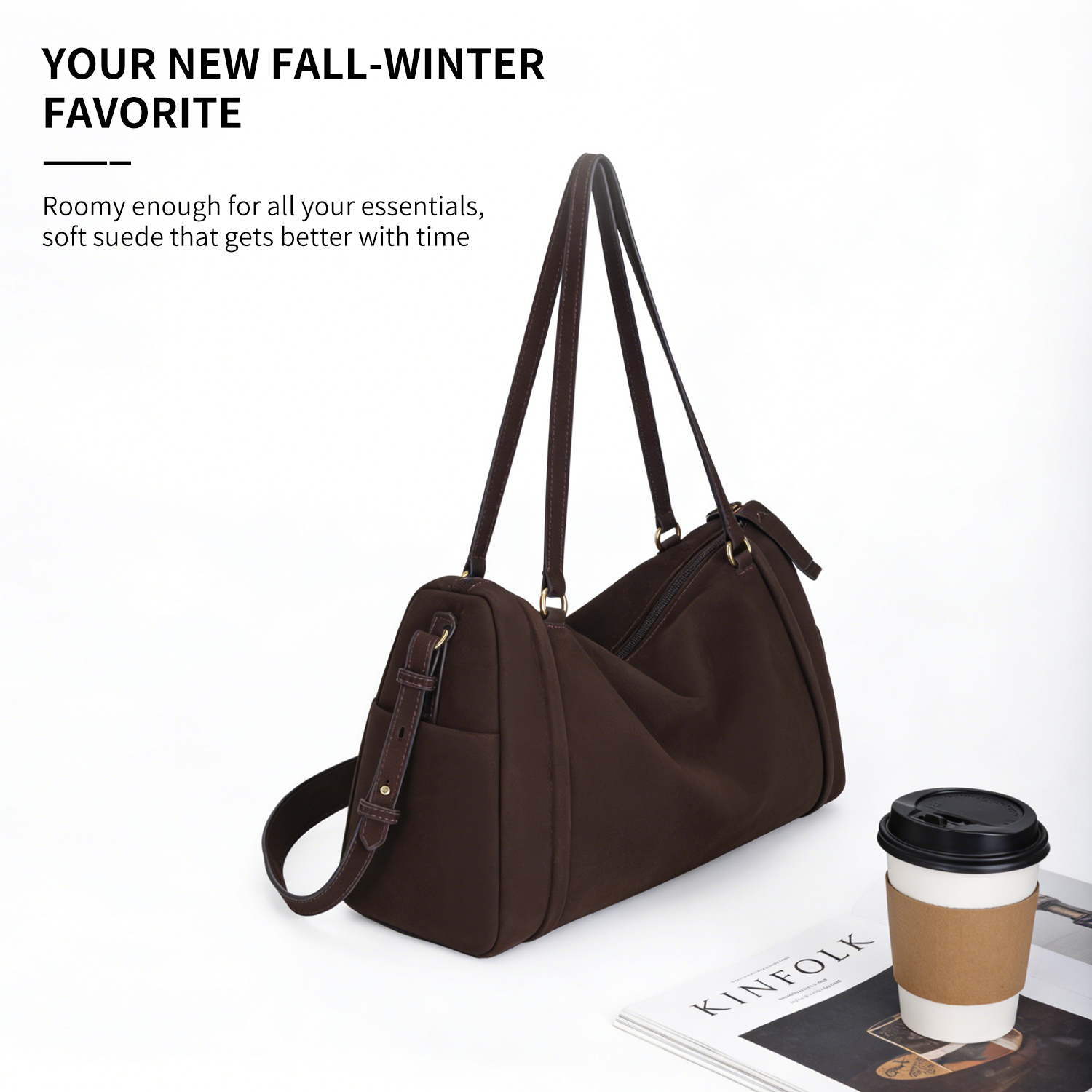 Head layer cowhide shoulder bag, large capacity commuting bag, cowhide leather travel handbag, women's travel bag - 图片 5