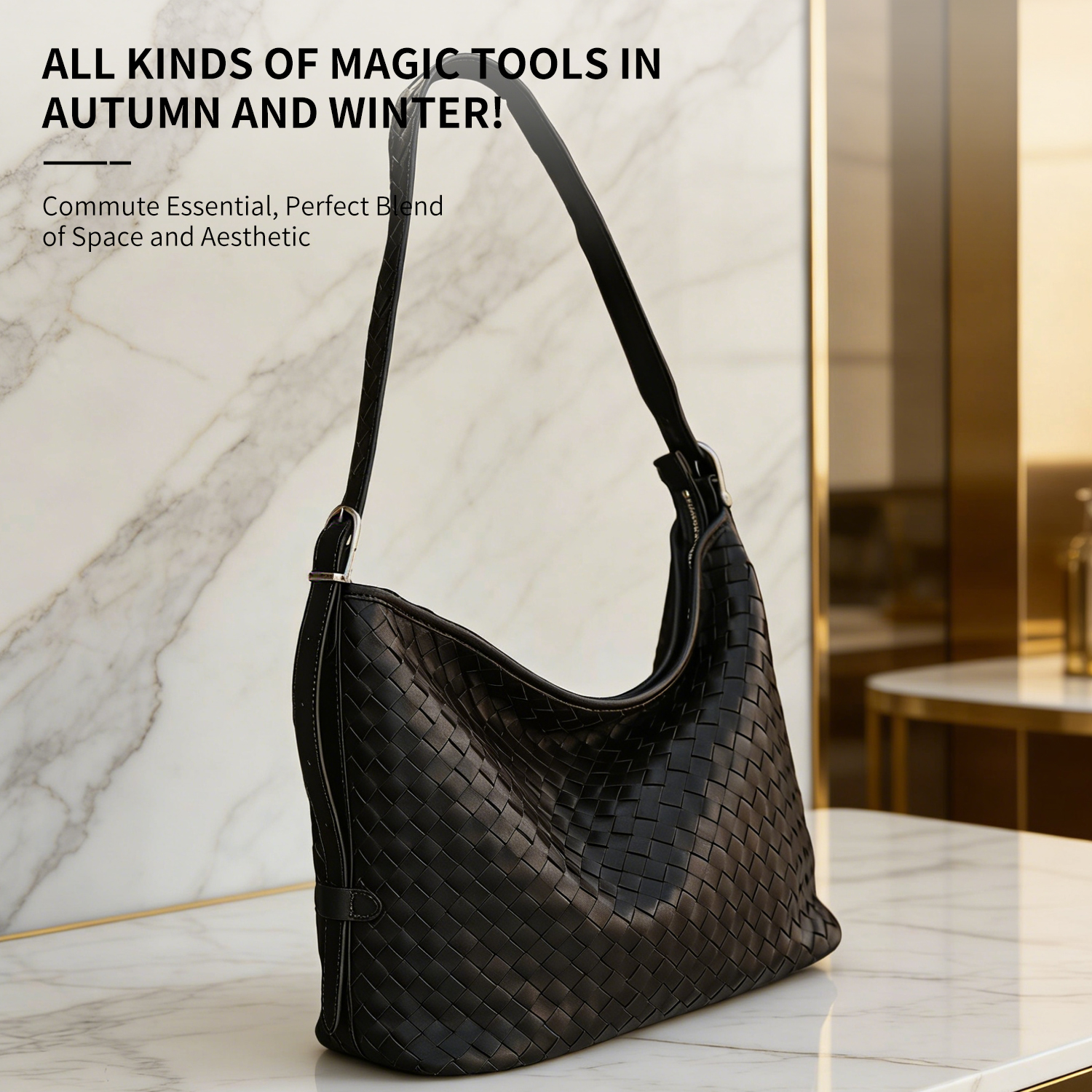 Sheepskin woven lazy Hobo tote bag new large capacity single shoulder crossbody women's bag