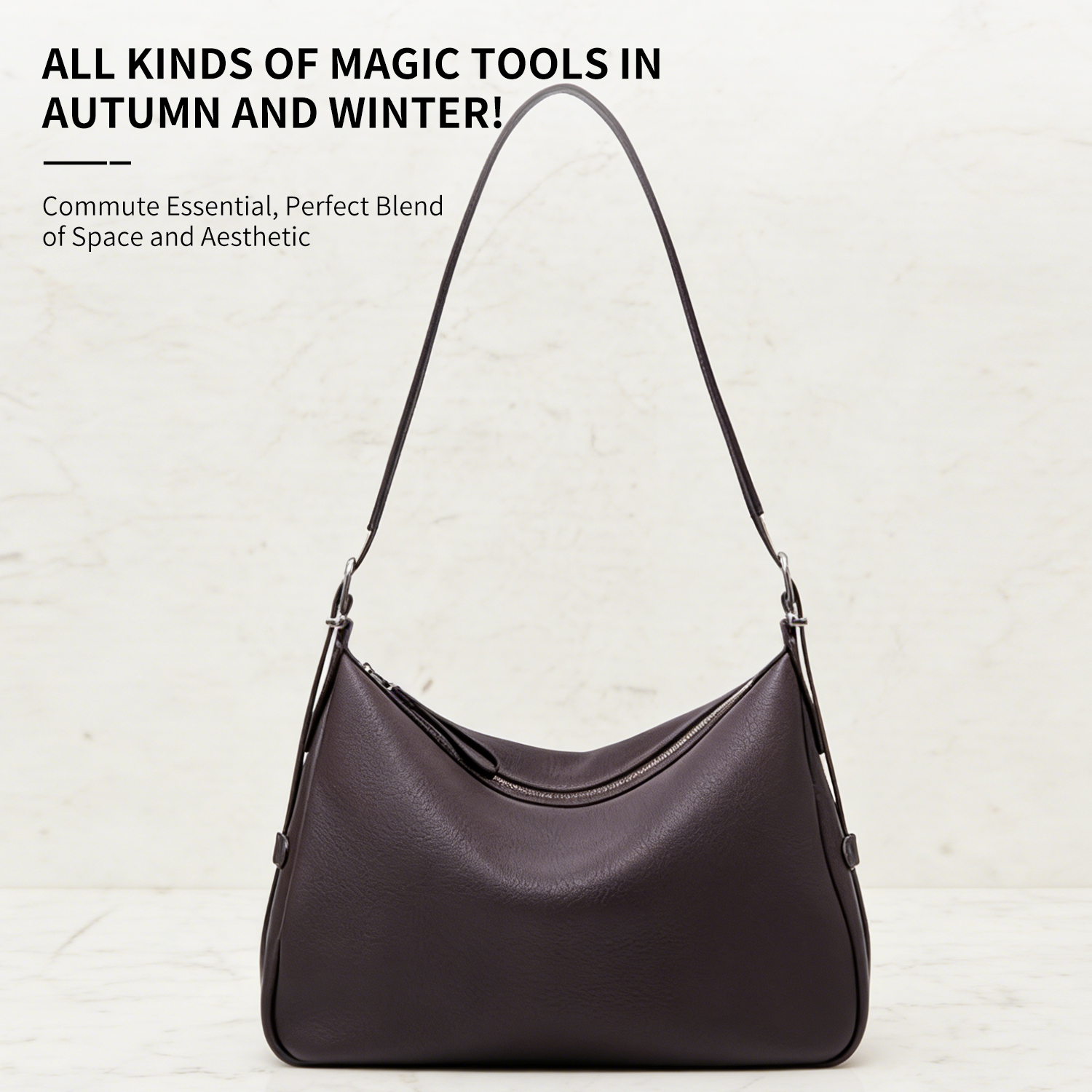 Genuine leather tote bag for women, 2026 new autumn and winter large capacity commuting shoulder bag, versatile crossbody bag